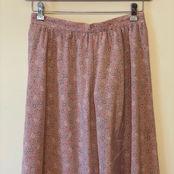 Vintage Apostrophe M pastel midi skirt high rise summer Barbie classic pink gray - Picture 2 of 7